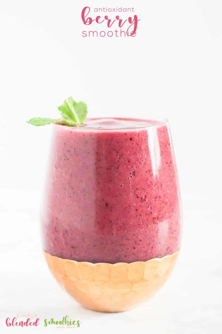 Delicious Antioxidant Berry Smoothie Recipe - This Easy Healthy Smoothis Recipe Is Full Of Blueberries Cherries And Even Pomegranate Juice For A Delicious High Antioxidant Berry Smoothie In A Glass.