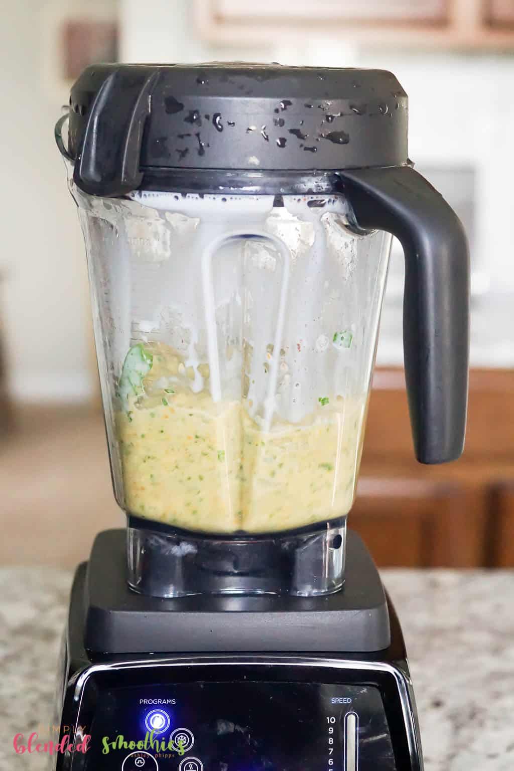 Green Sweet Potato Smoothie In A Blender