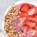 Strawberry Oatmeal Smoothie Bowl - A Delicious Strawberry Smoothie Bowl That Will Fill You Up And Keep Your Belly Full All Morning
