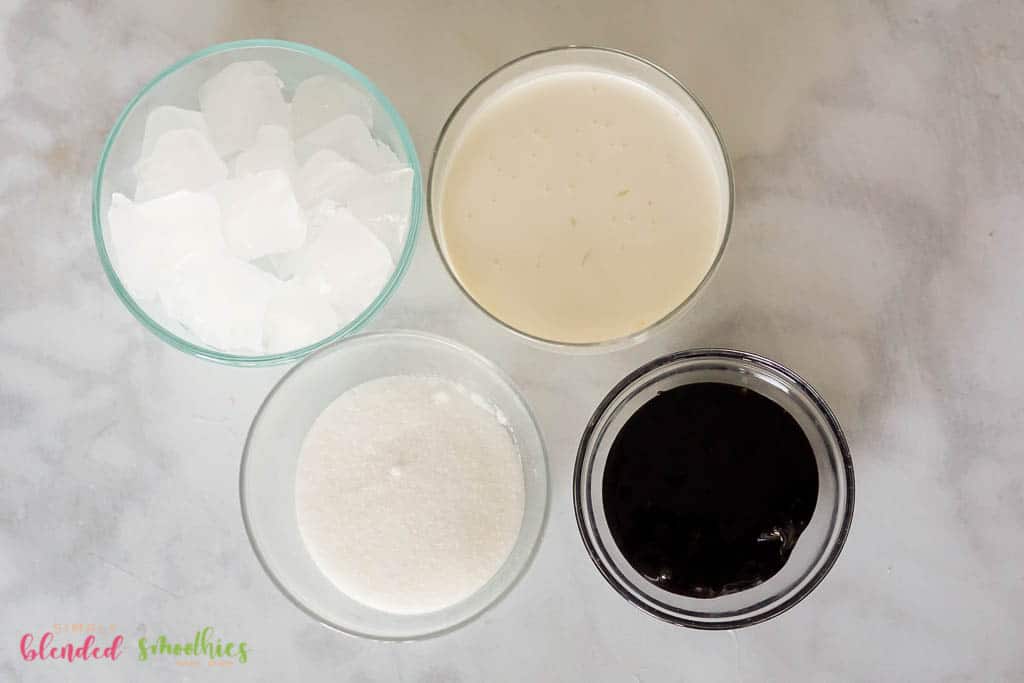 Ingredients For A Homemade Chocolate Frappuccino