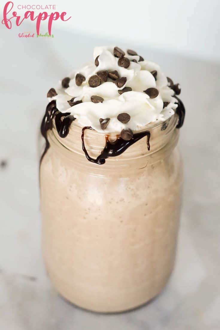 Delicious Chocolate Frappe Recipe With Chocolate Sauce Drizzle And Whipped Cream