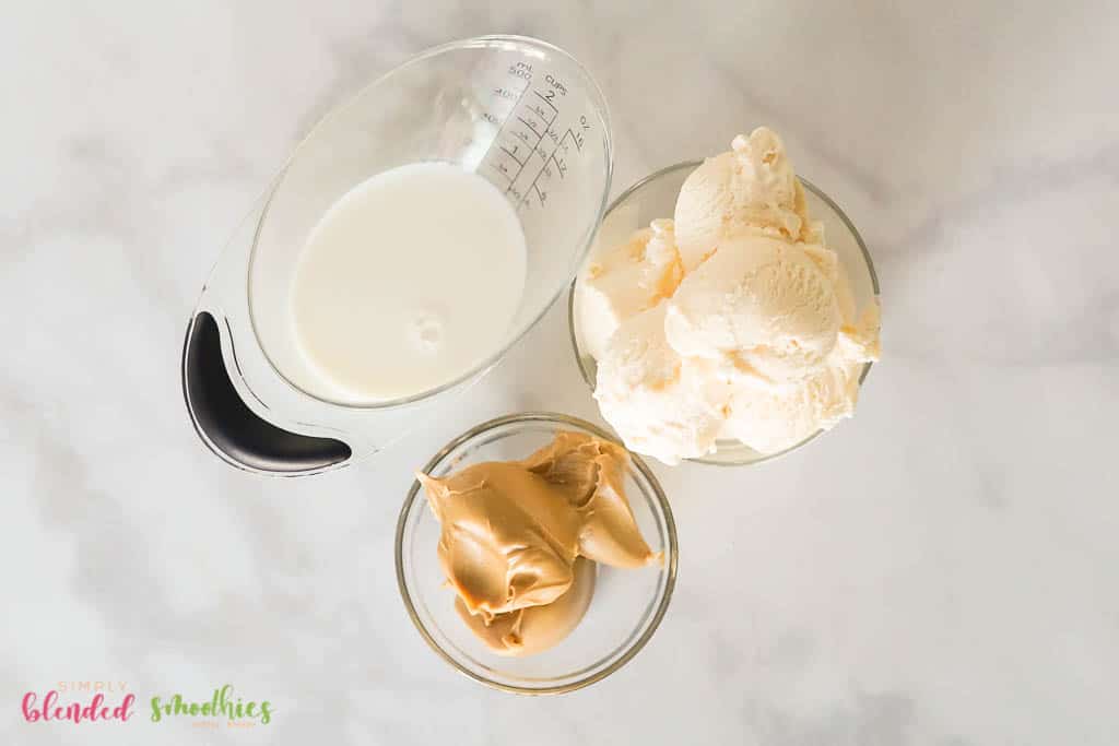 Ingredients To Make A Peanut Butter Milkshake