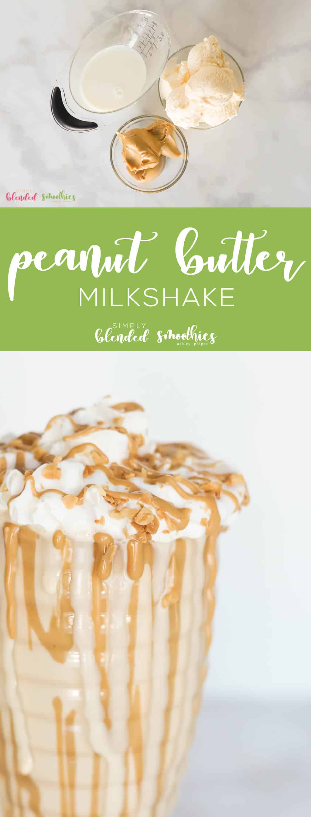 Peanut Butter Milkshake - This Delicious 3 Ingredient Peanut Butter Milkshake Is Easy To Make And The Perfect Treat