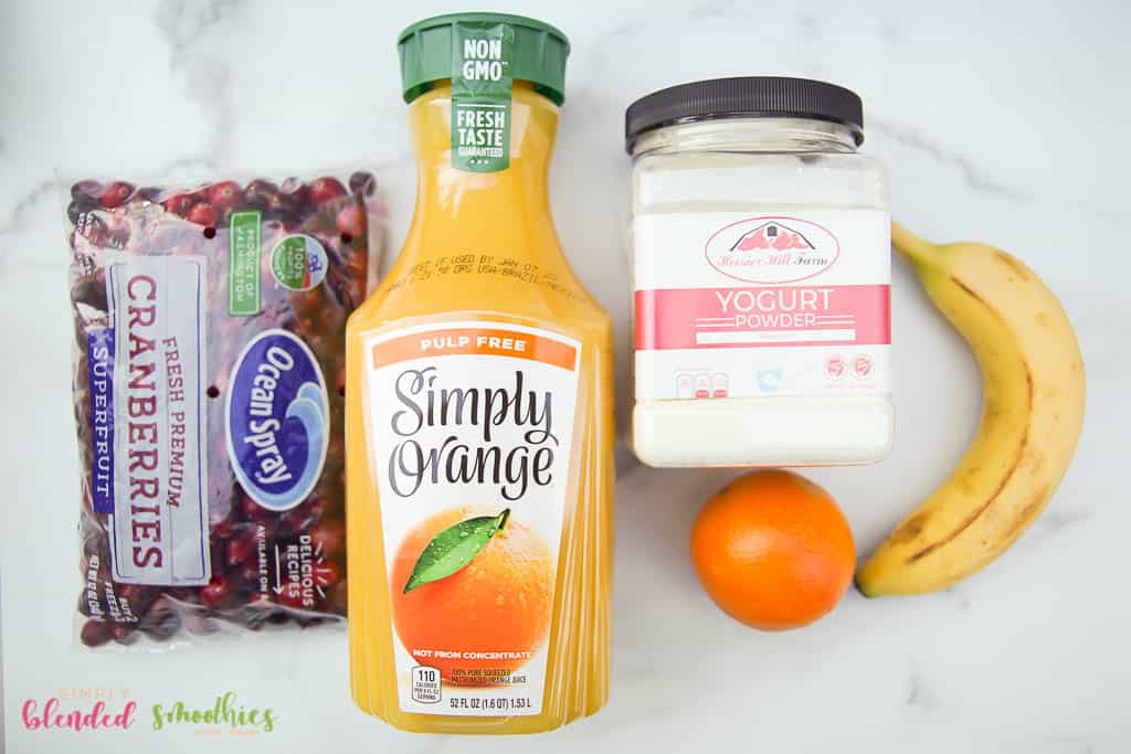 Ingredients For Cranberry Orange Healthy Smoothie