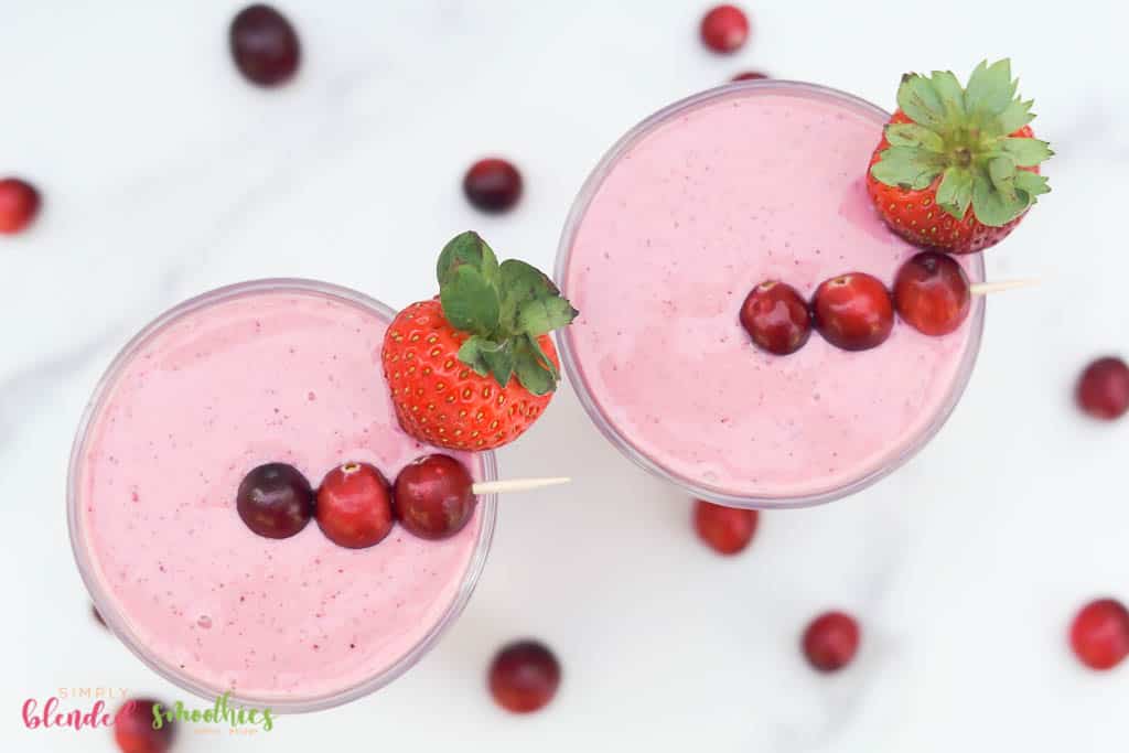 Cranberry Truffle Smoothie Photo Taken From The Top Looking Down