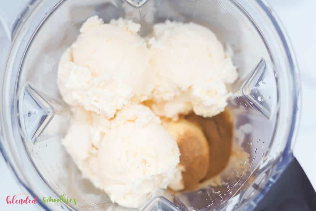 Egg Nog Milkshake In A Blender From The Top