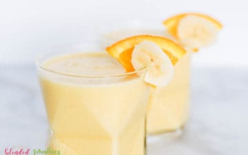 smoothie made with bananas and orange juice