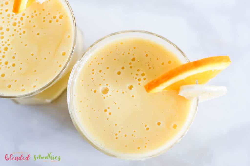 Banana Orange Smoothie Looking From The Top Down