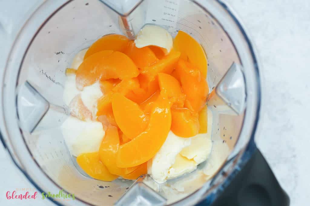 Ice Cream And Peaches In A Blender