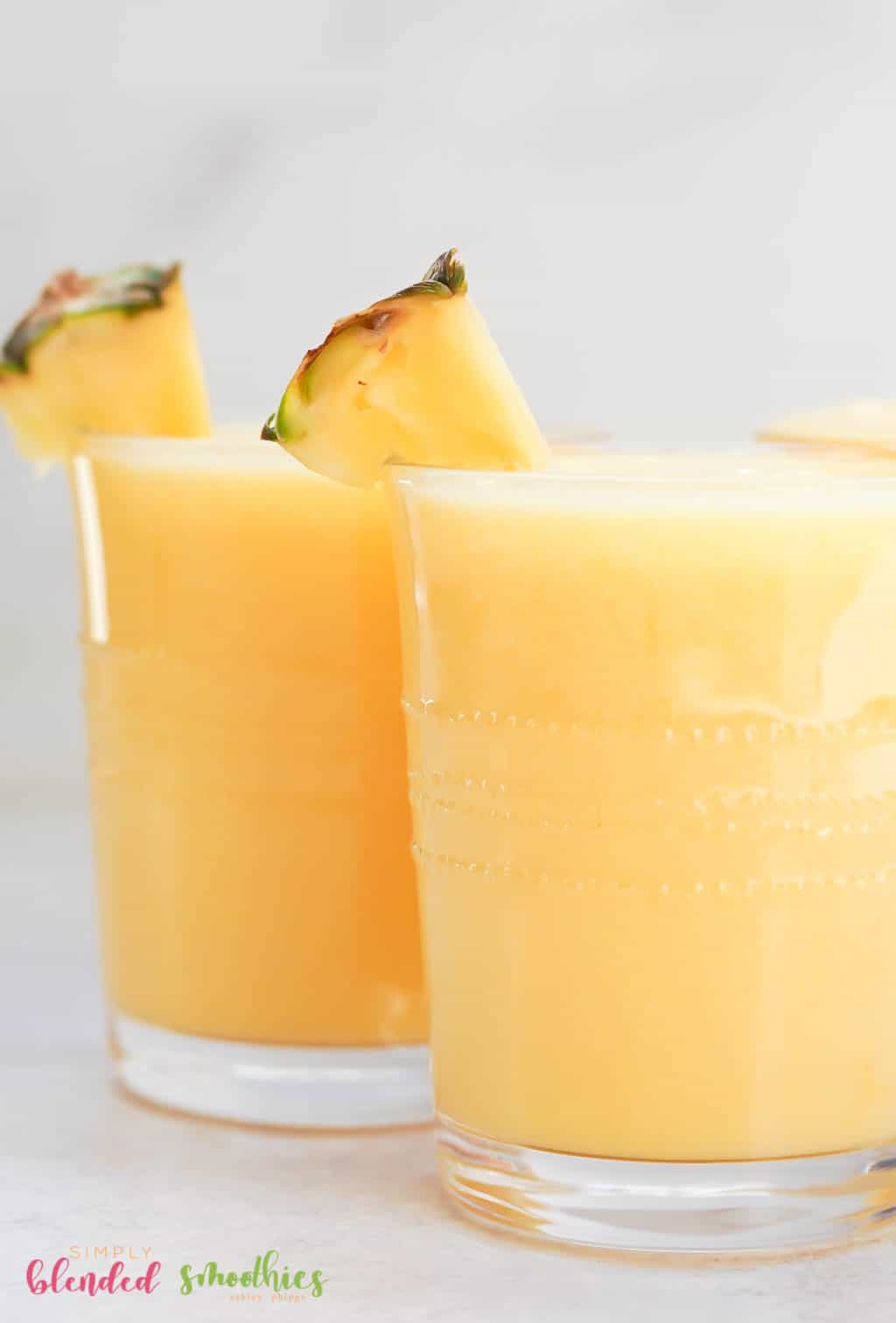 delicious and easy to make dairy-free pineapple smoothie with peaches