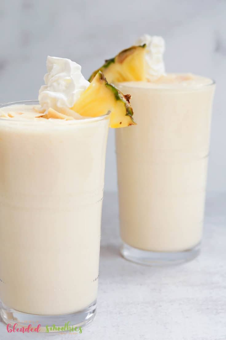 Pineapple Milkshake With Fresh Pineapple Slices