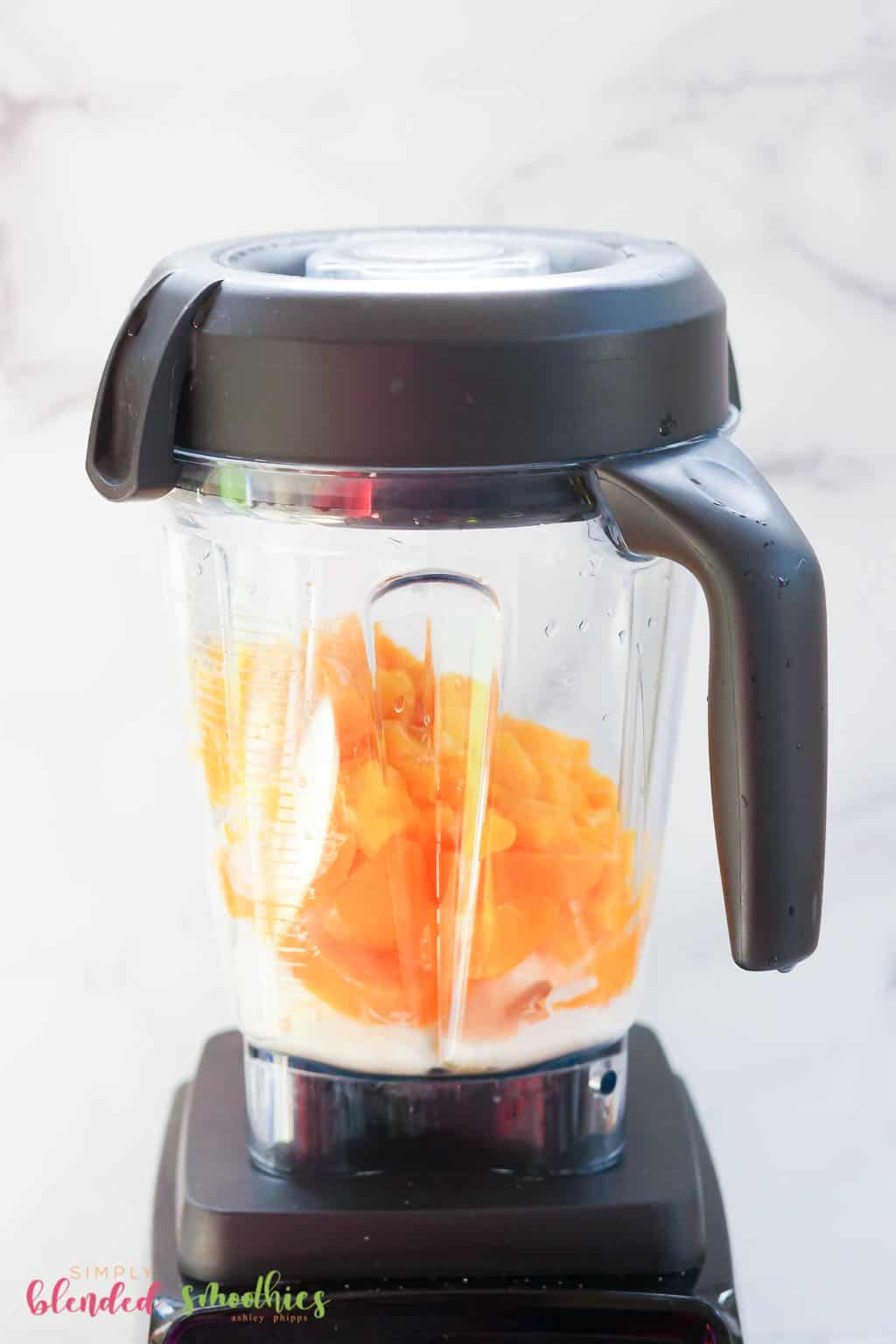 Ice Cream Mangos And Peaches In A Blender