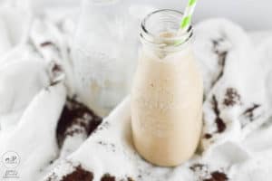 Coffee Smoothie In Glass Milk Container