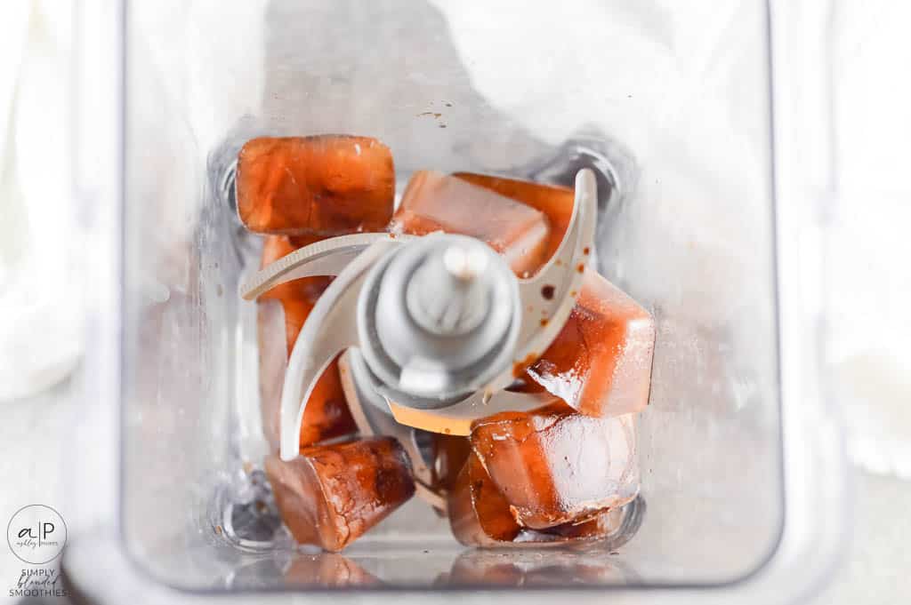 Place Coffee Ice Cubes In Blender