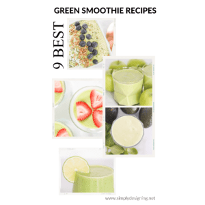 Collage Of Green Smoothie Photos With Text That Says 9 Best Green Smoothie Recipes